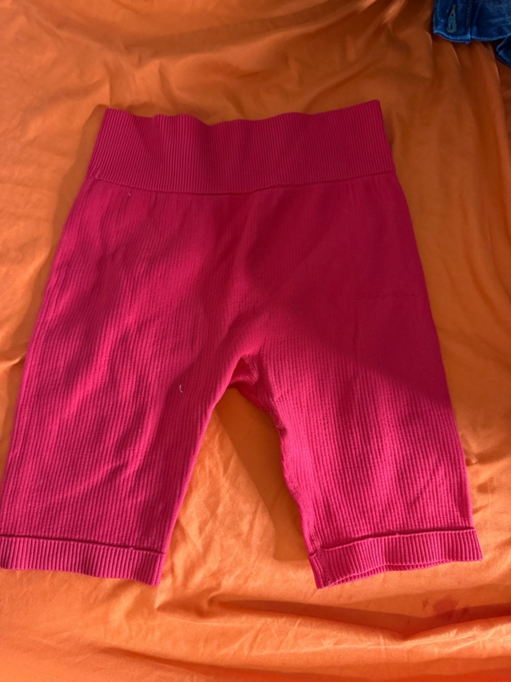 Women's Ribbed High-Waist Bike Shorts - Pink